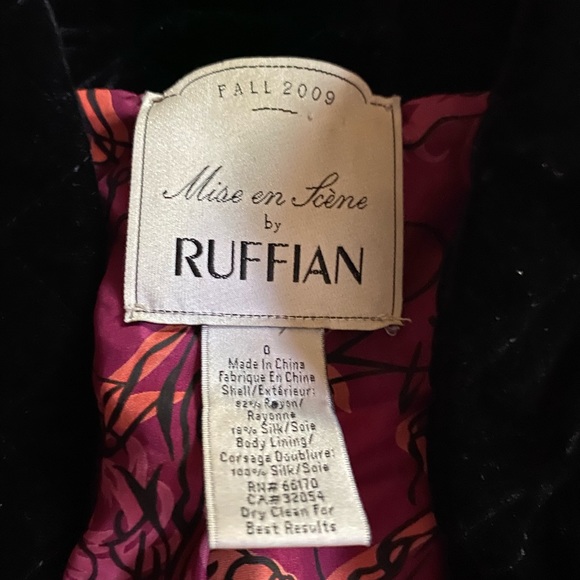 Anthropologie Ruffian quilted black Velvet jacket - Picture 4 of 5